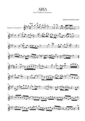 Aria (from Goldberg Variations - BWV 988) for Soprano Saxophone