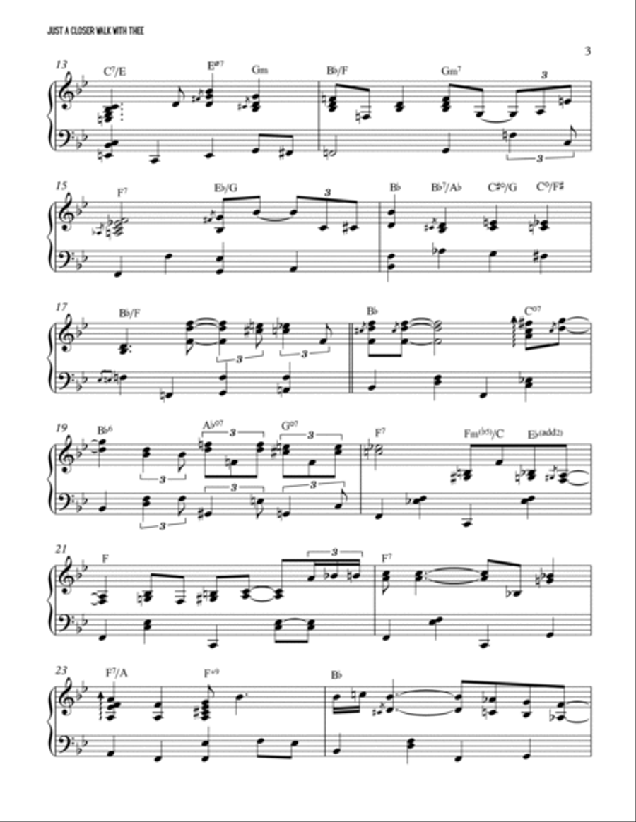 Just A Closer Walk With Thee Piano Solo scores gallery preview page 3
