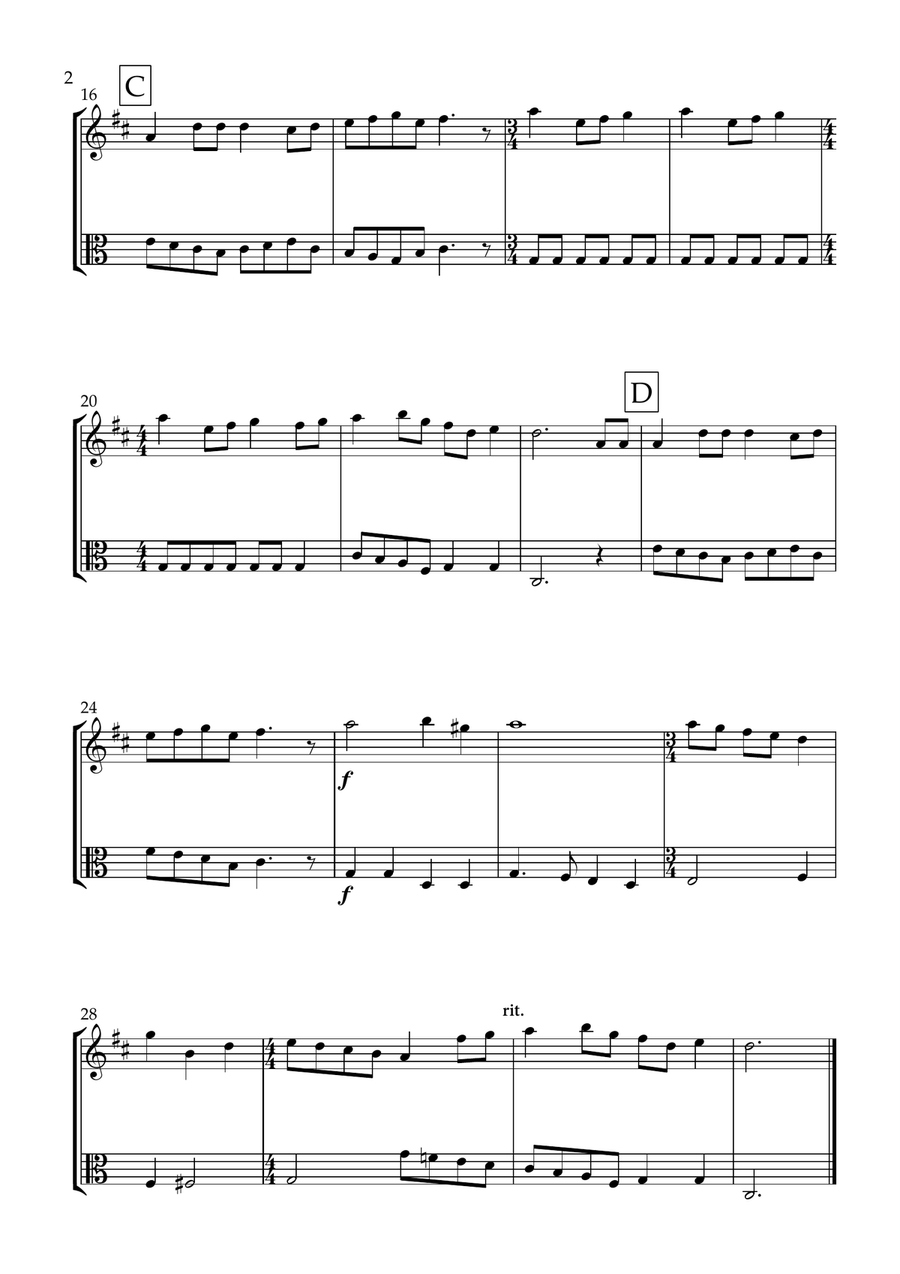 12 days of Christmas (Clarinet and Viola) - Christmas Carol B-Flat Clarinet scores gallery preview page 2