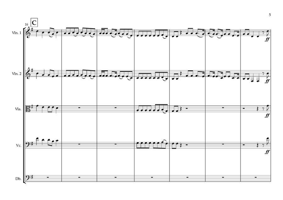 Burundi National Anthem for String Orchestra (World National Anthem Series) String Orchestra scores gallery preview page 5