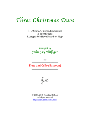 Book cover for Three Christmas Duos for Flute and Cello