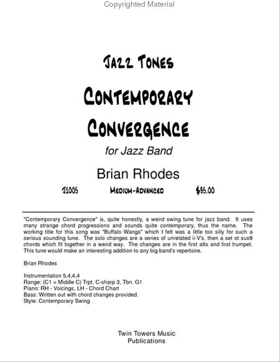 Contemporary Convergence Jazz Ensemble scores gallery preview page 2