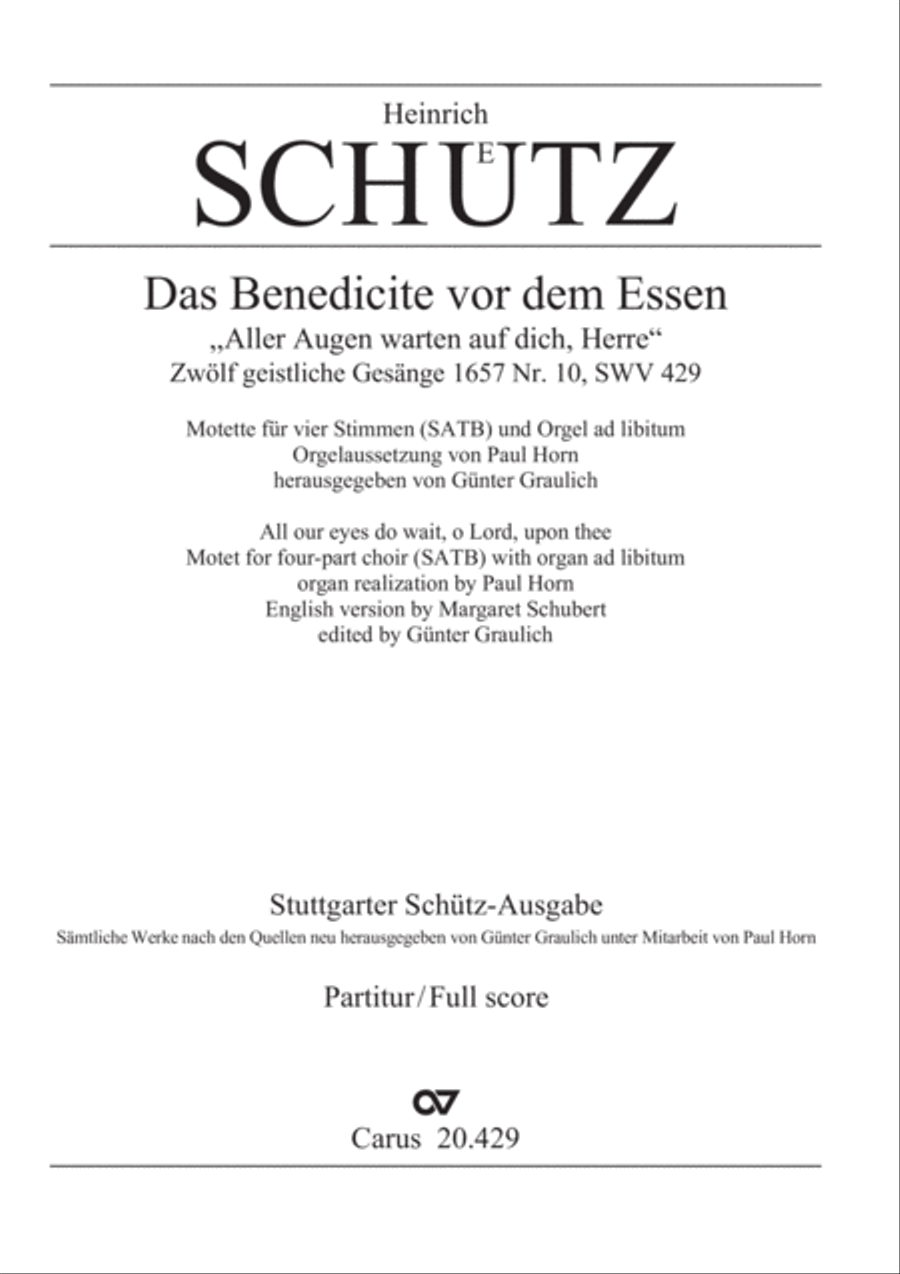 Das Benedicite vor dem Essen Score scores gallery preview page 2