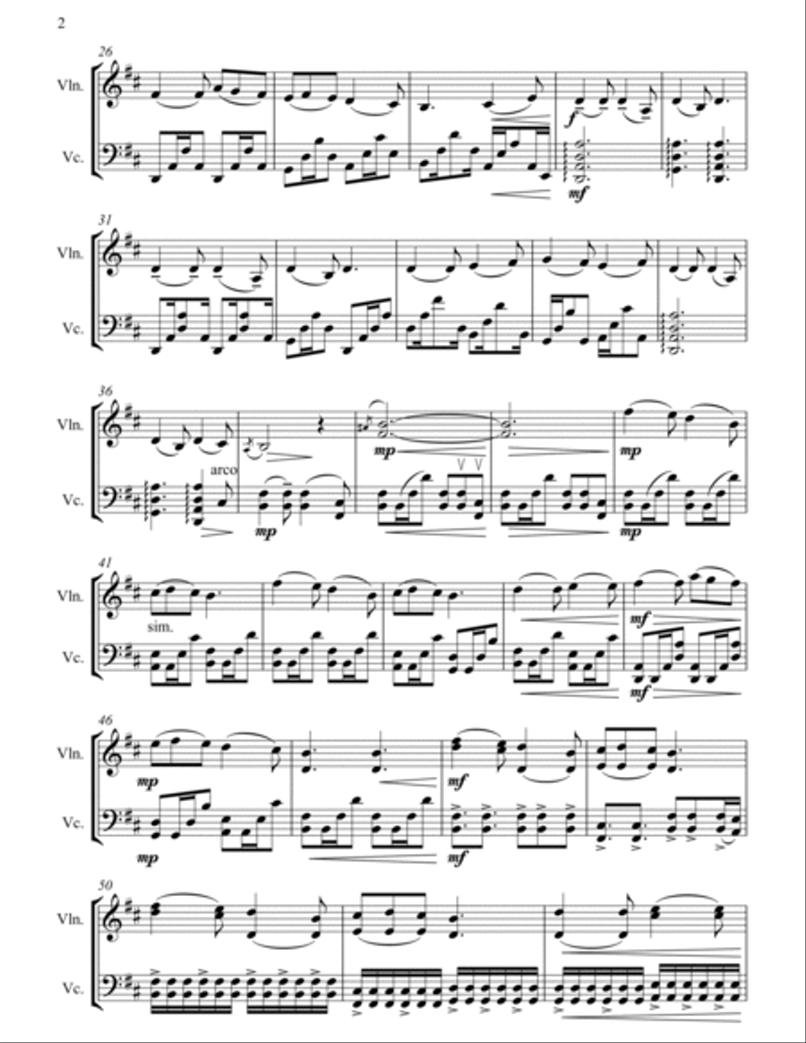 We Three Kings - Full Length Violin & Cello Arrangement in a Folk Music style by The Chapel Hill Duo String Duet scores gallery preview page 3