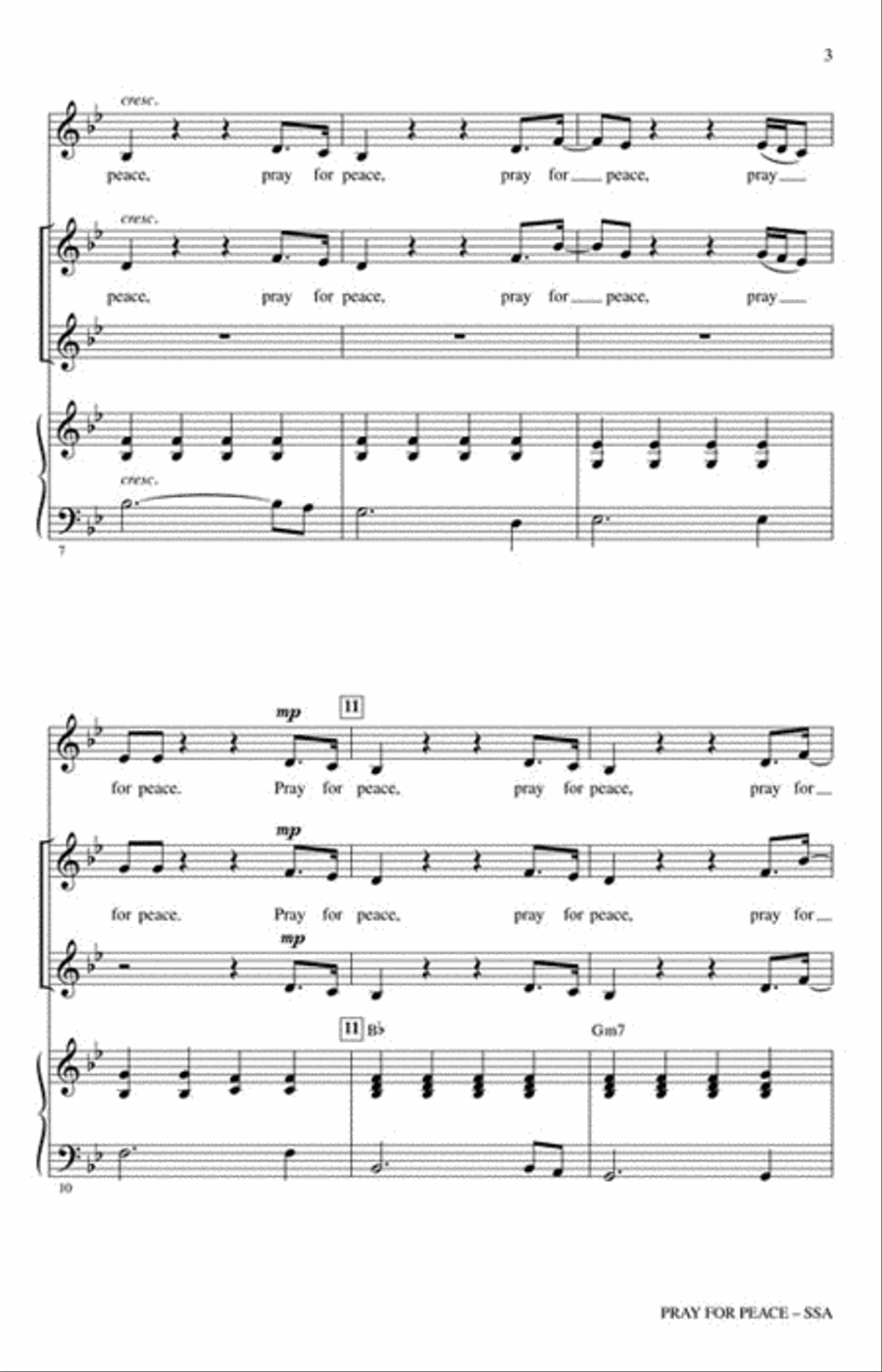 Pray for Peace SSA scores gallery preview page 3