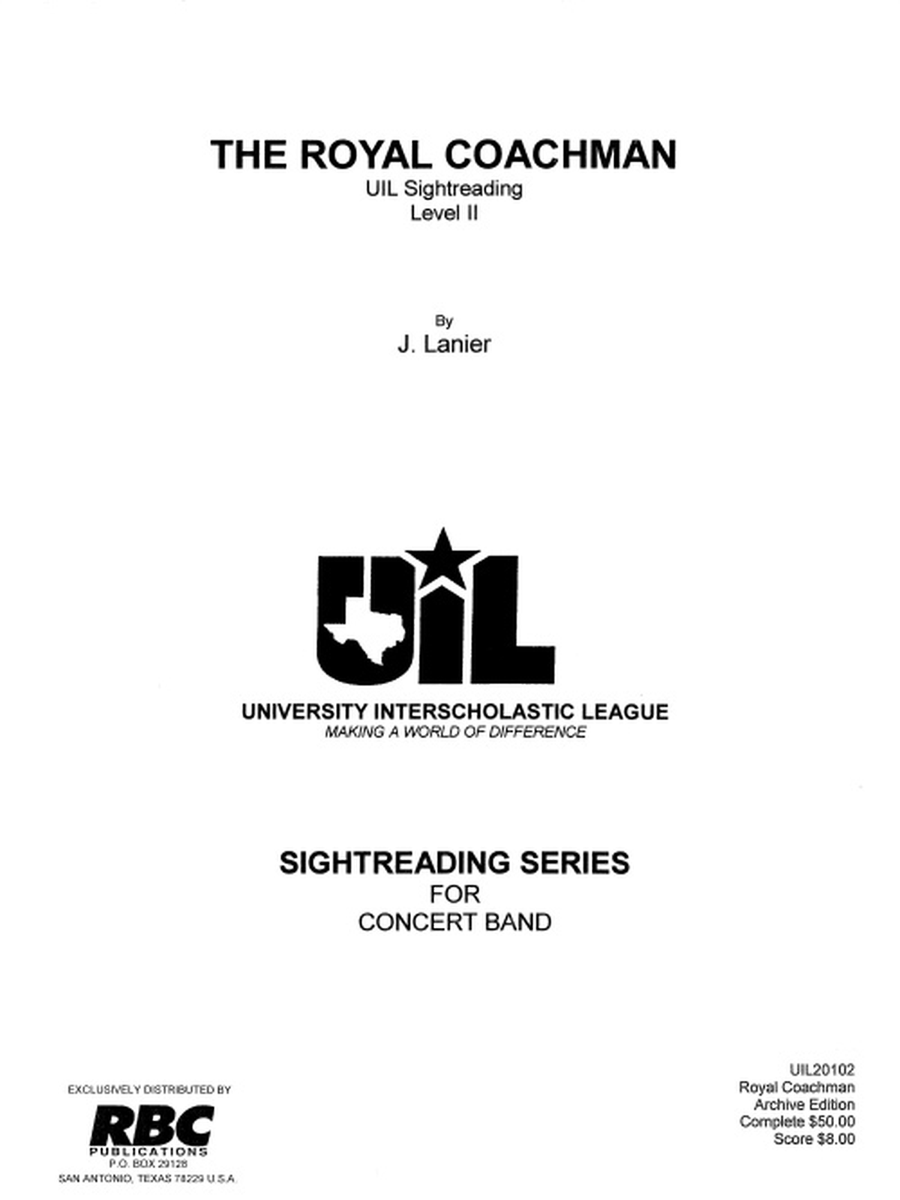 Royal Coachman Royal Coachman Concert Band scores gallery preview page 1