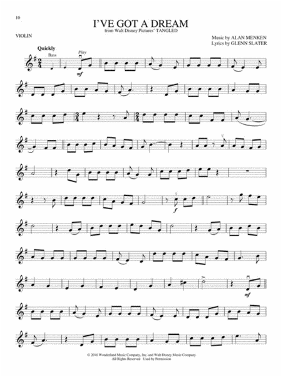 Songs from Frozen, Tangled and Enchanted Violin Solo scores gallery preview page 4