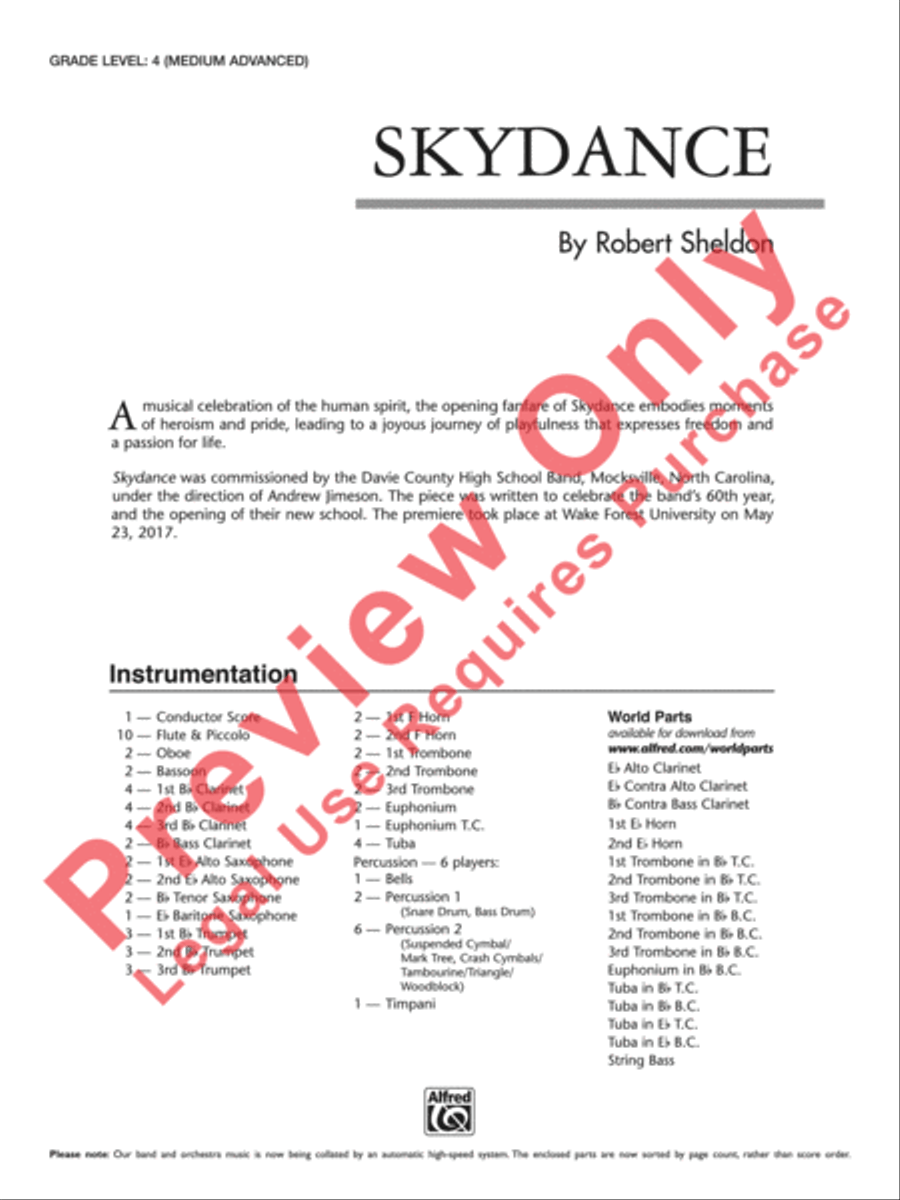 Skydance Concert Band scores gallery preview page 2