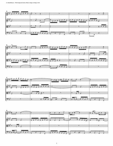 Fugue 12 from Well-Tempered Clavier, Book 2 (String Quartet) image number null