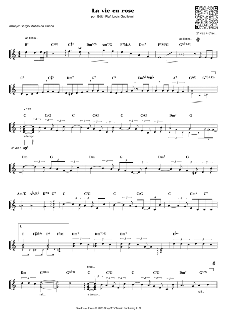 La Vie En Rose Piano scores gallery preview page 1