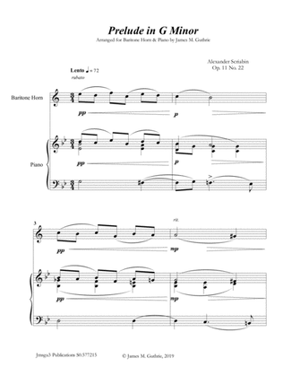 Scriabin: Prelude in G Minor for Baritone Horn & Piano
