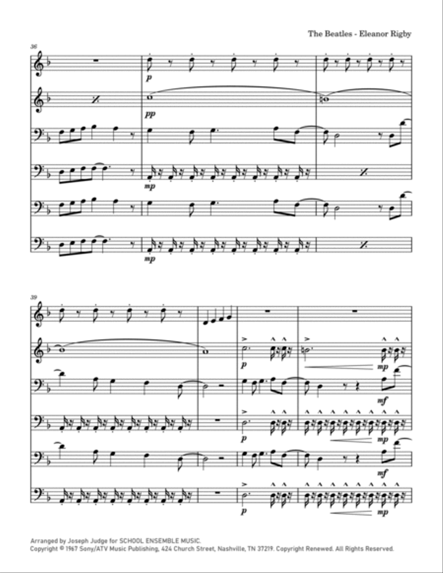 Eleanor Rigby Chamber Music scores gallery preview page 5