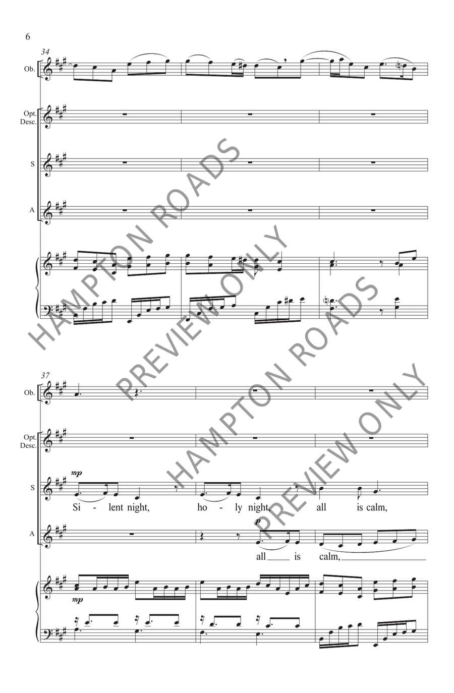 Love's Pure Light, Silent Night (SA,TWOPART) SA scores gallery preview page 7