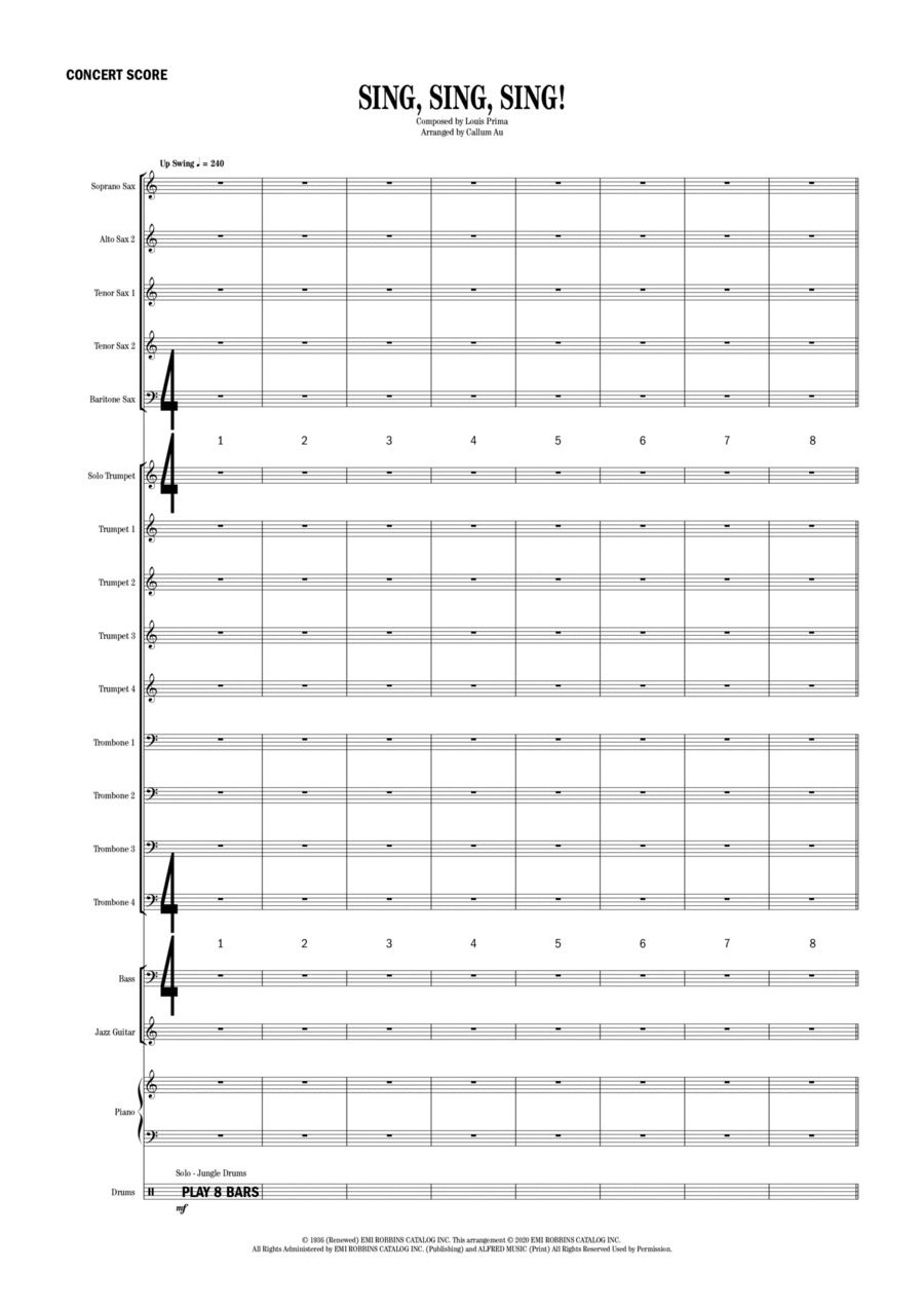 Sing, Sing, Sing Jazz Ensemble scores gallery preview page 1
