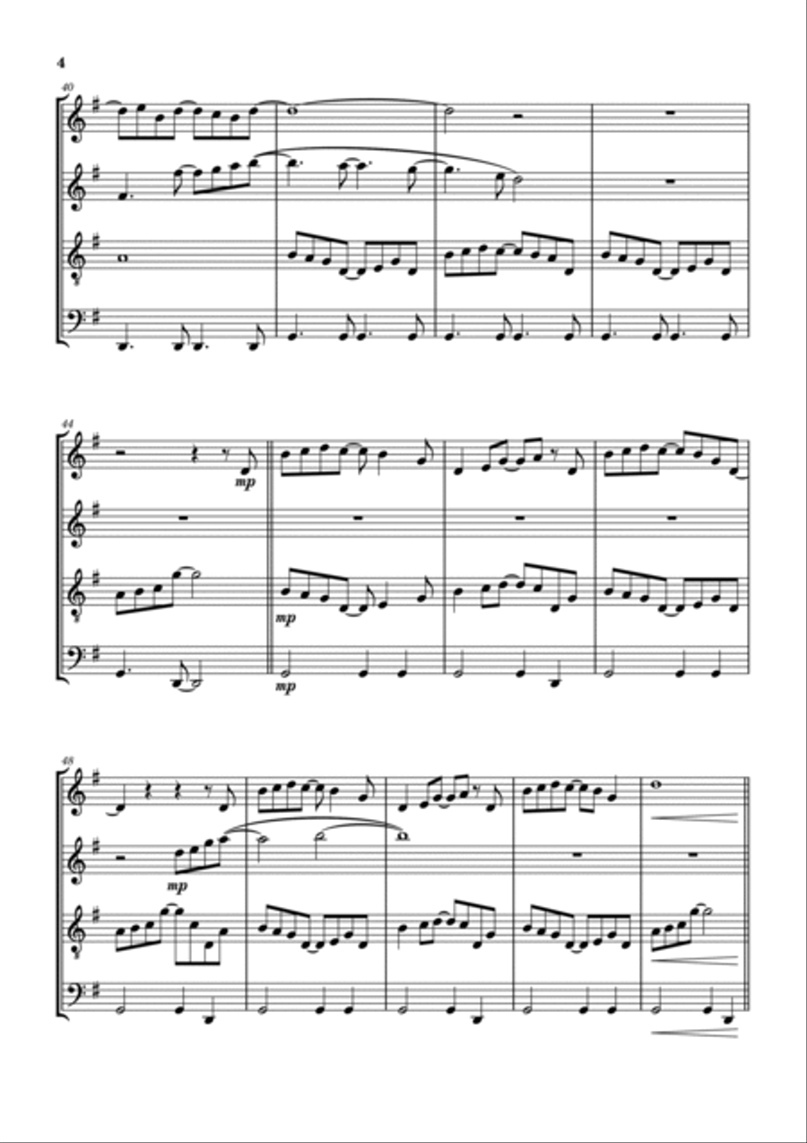 Fly Away Saxophone Quartet scores gallery preview page 5
