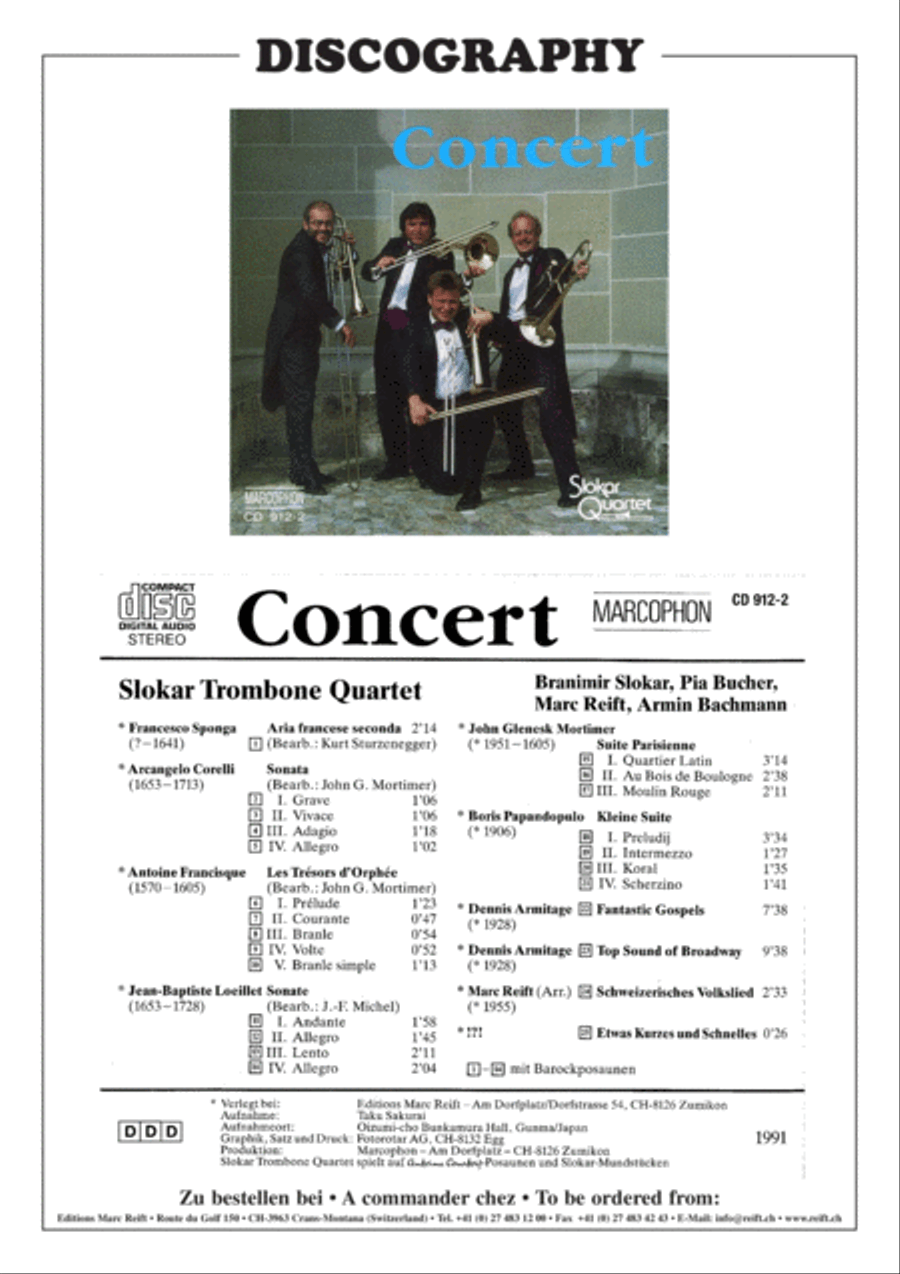 Les Tresors d'Orphee Trombone Quartet scores gallery preview page 3