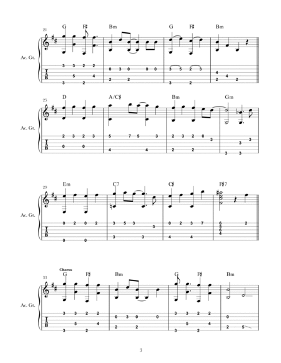 Spooky Scary Skeletons Classical Guitar scores gallery preview page 3
