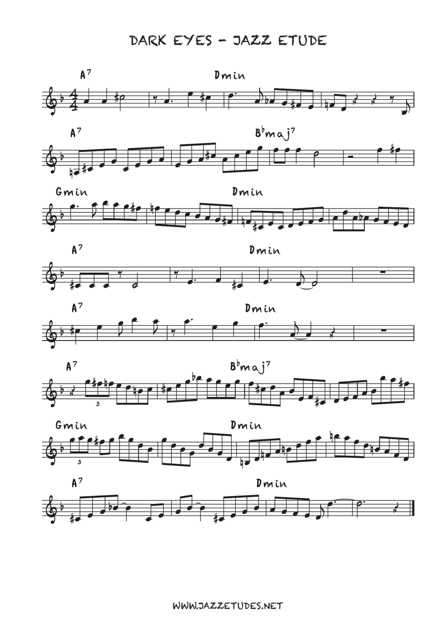 5 easy/intermediate Gypsy jazz etudes - Violin/Guitar String Duet scores gallery preview page 4