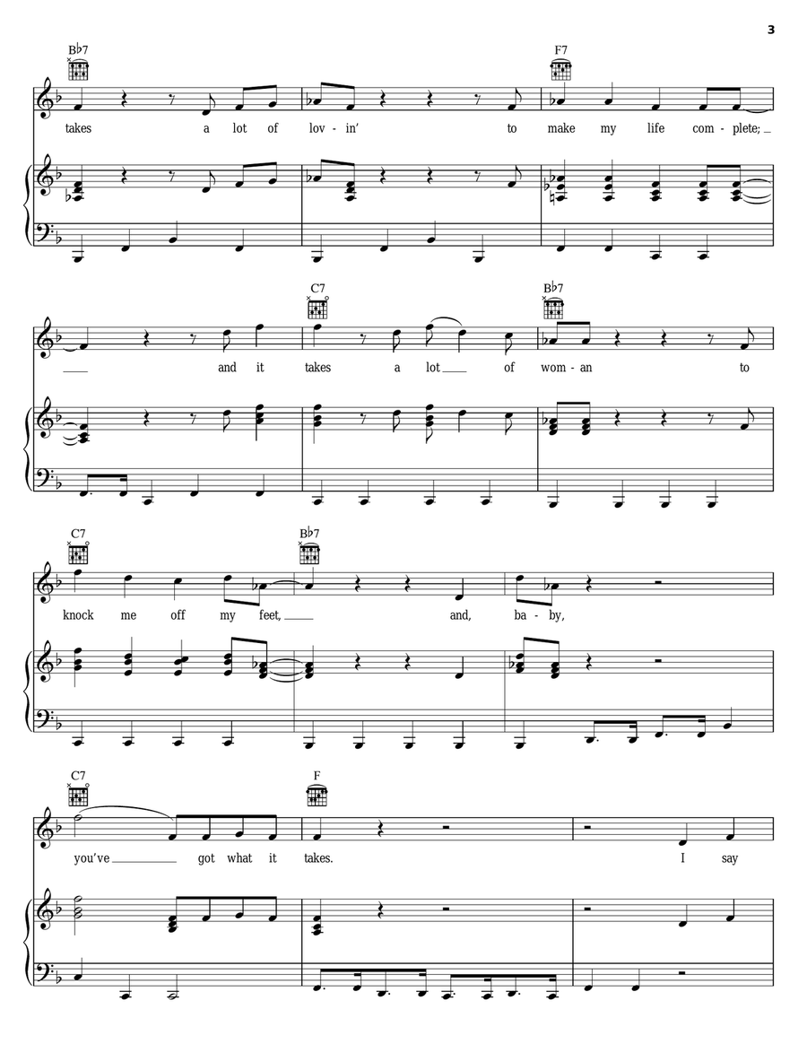 Baby (You've Got What It Takes) Piano, Vocal, Guitar scores gallery preview page 3