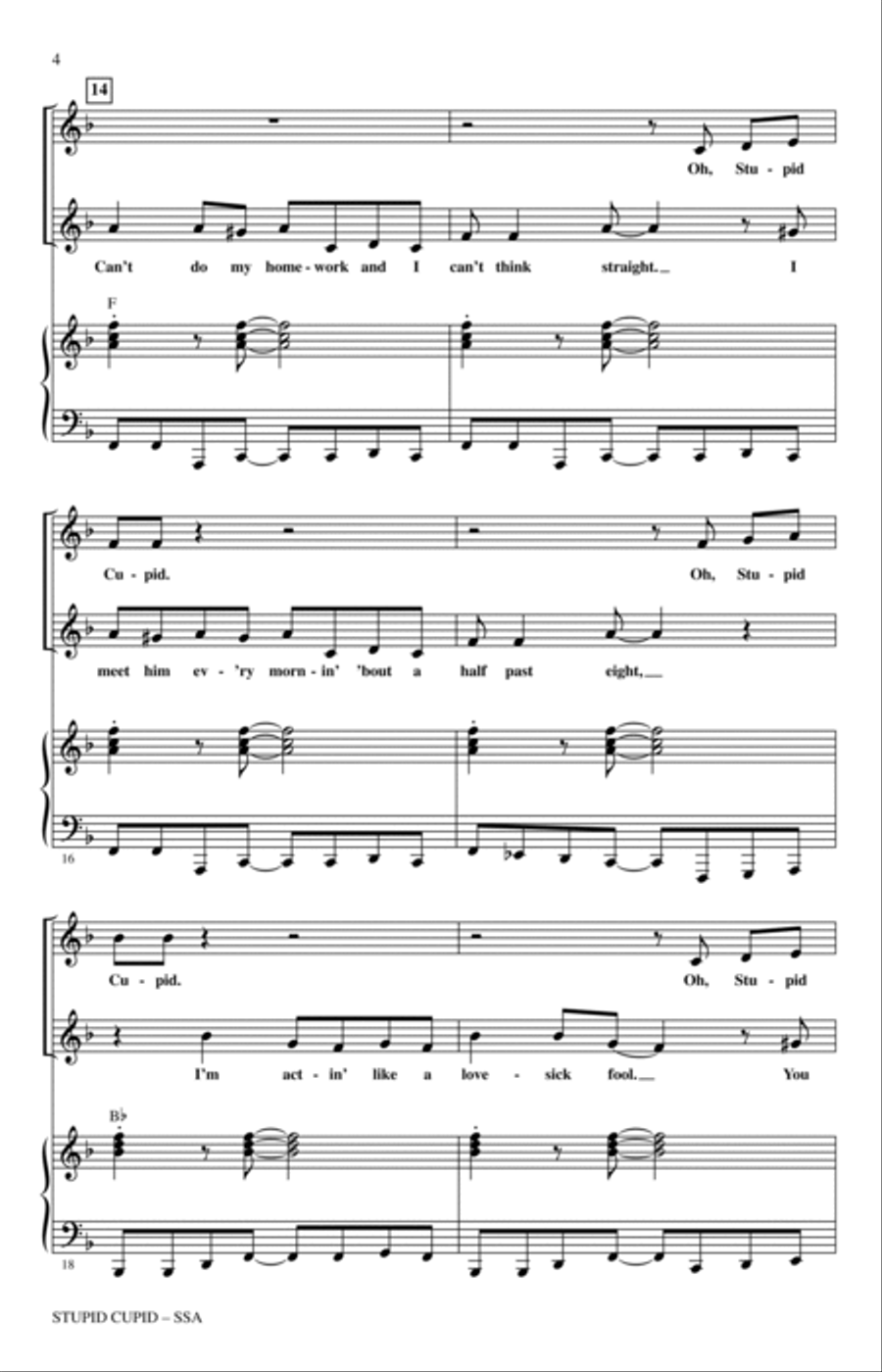 Stupid Cupid (arr. Roger Emerson) SSA scores gallery preview page 3