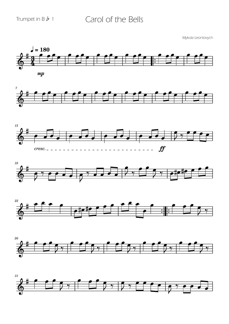 Carol of The Bells - Brass Quartet Brass Quartet scores gallery preview page 4