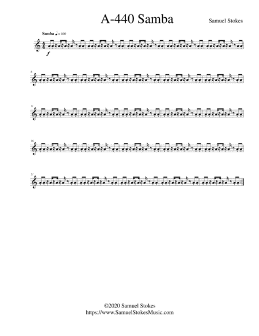 A440 Samba - score in C for flexible instrumentation Flexible/Adaptable scores gallery preview page 1