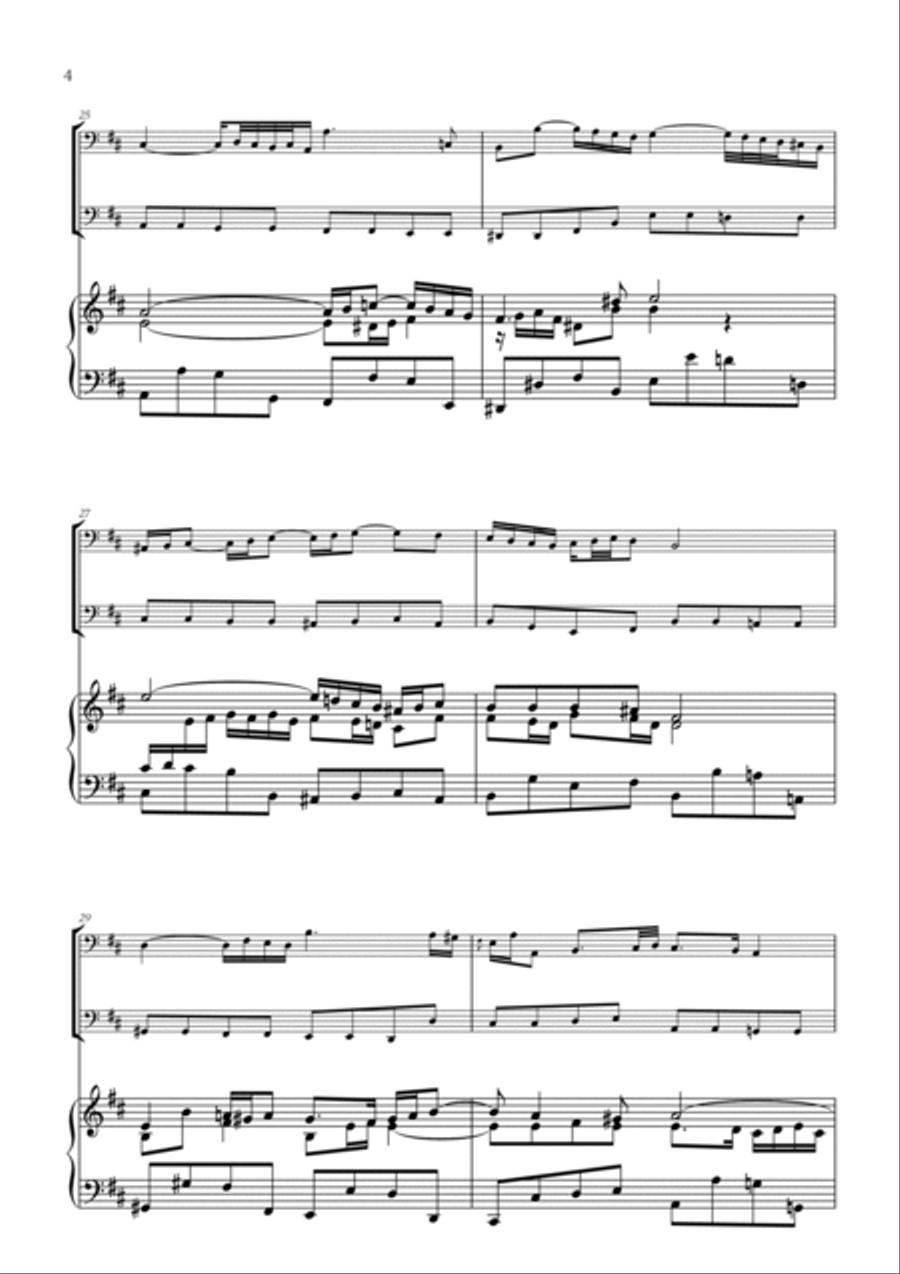 Johann Sebastian Bach - Air on the G String (for Bassoon and Trombone) Trombone Duet scores gallery preview page 4