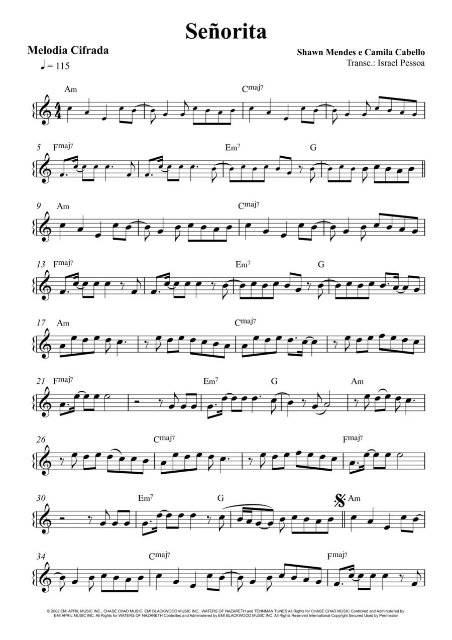 Senorita Piano scores gallery preview page 1