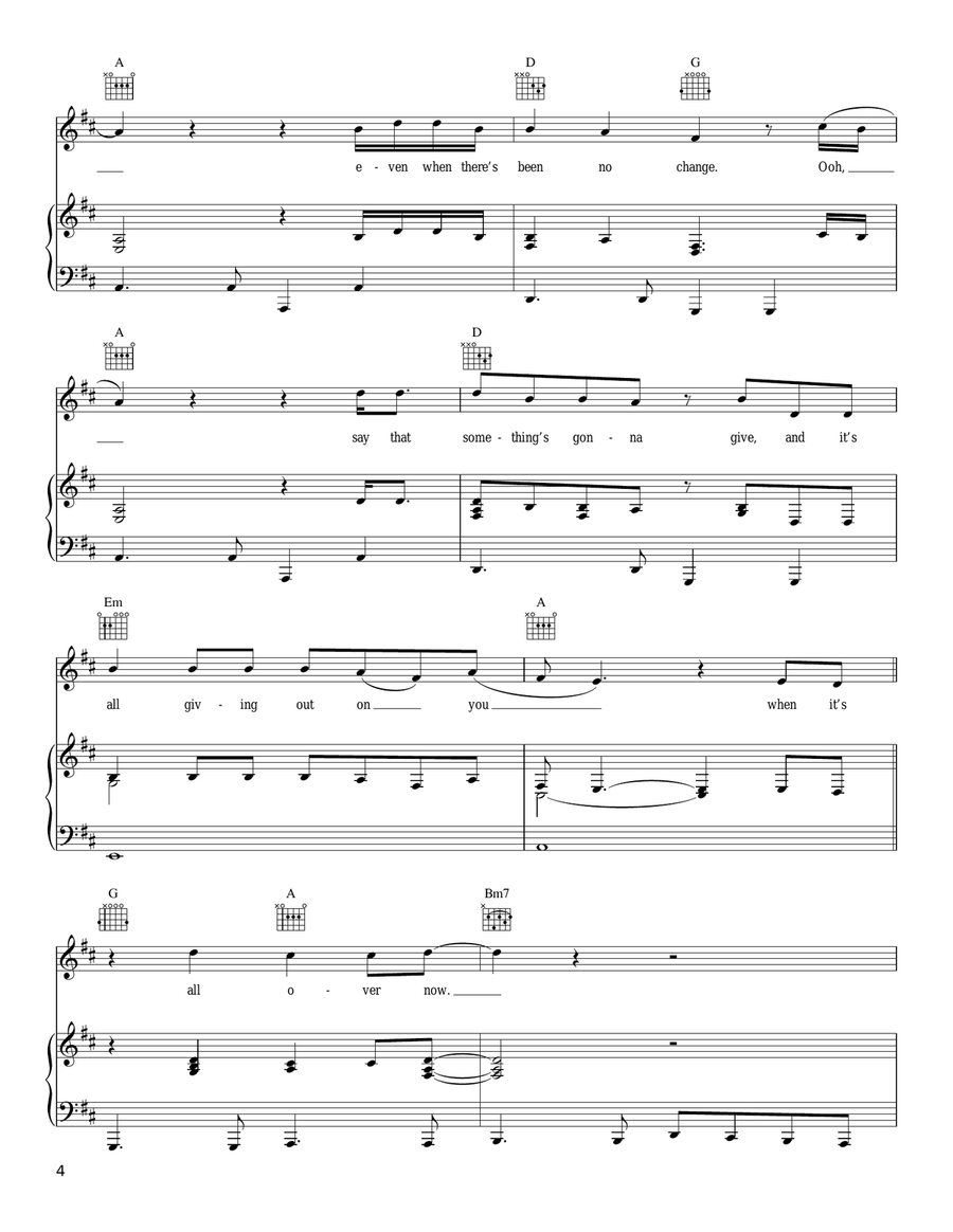 All Over Now Piano, Vocal, Guitar scores gallery preview page 4