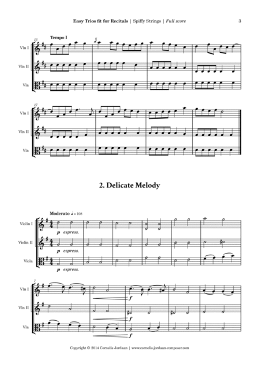 Easy Trios fit for Recitals, for 2 violins & viola String Trio scores gallery preview page 3