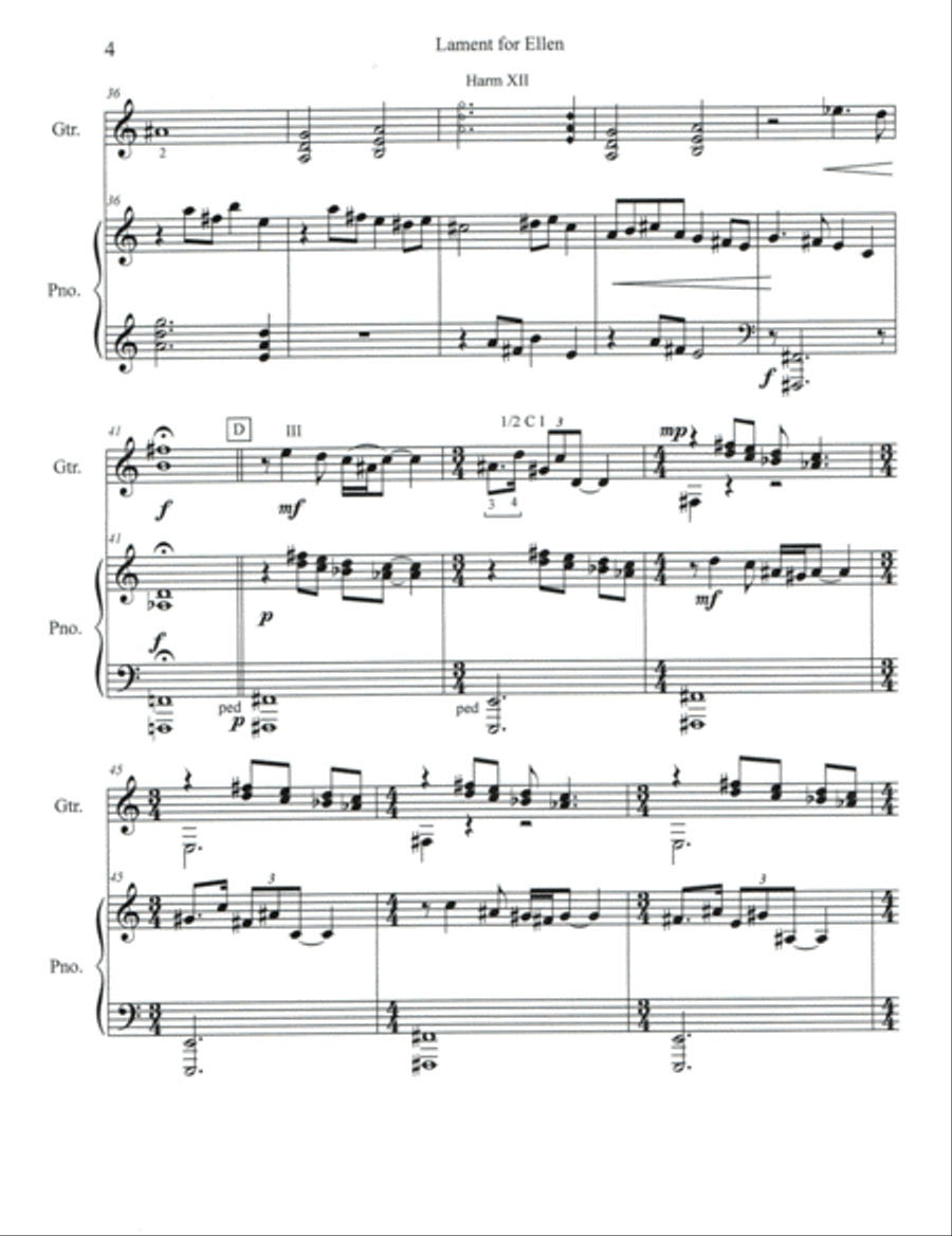 Two Laments Classical Guitar scores gallery preview page 5