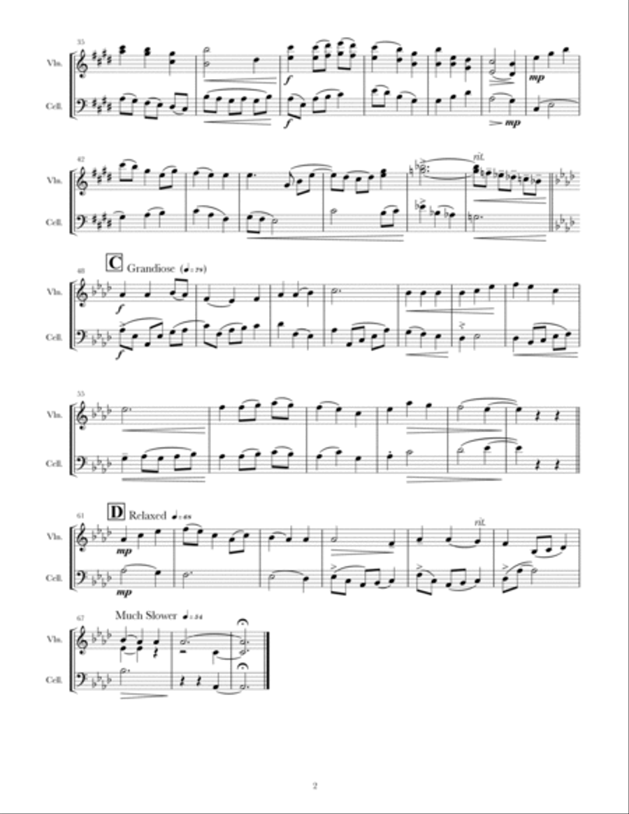 Be Thou My Vision (for violin and cello) String Duet scores gallery preview page 2