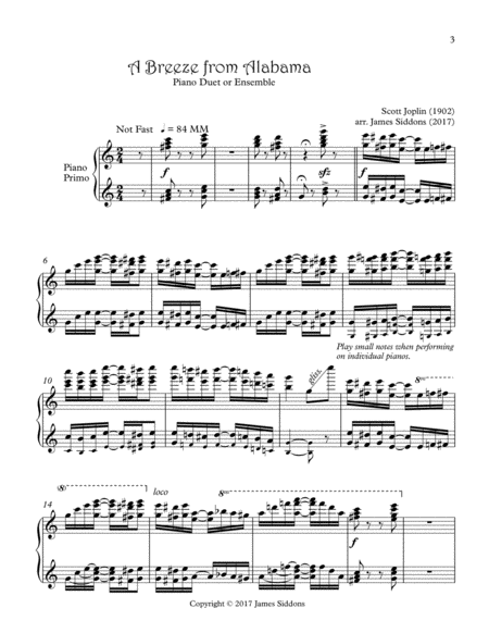 A Breeze from Alabama Piano Duet or Ensemble Part image number null