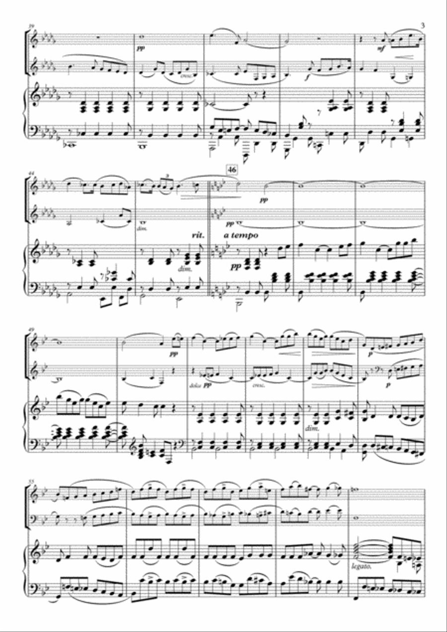 Adagio from Piano Trio, Op.31 for Flute, Clarinet & Piano Woodwind Duet scores gallery preview page 3