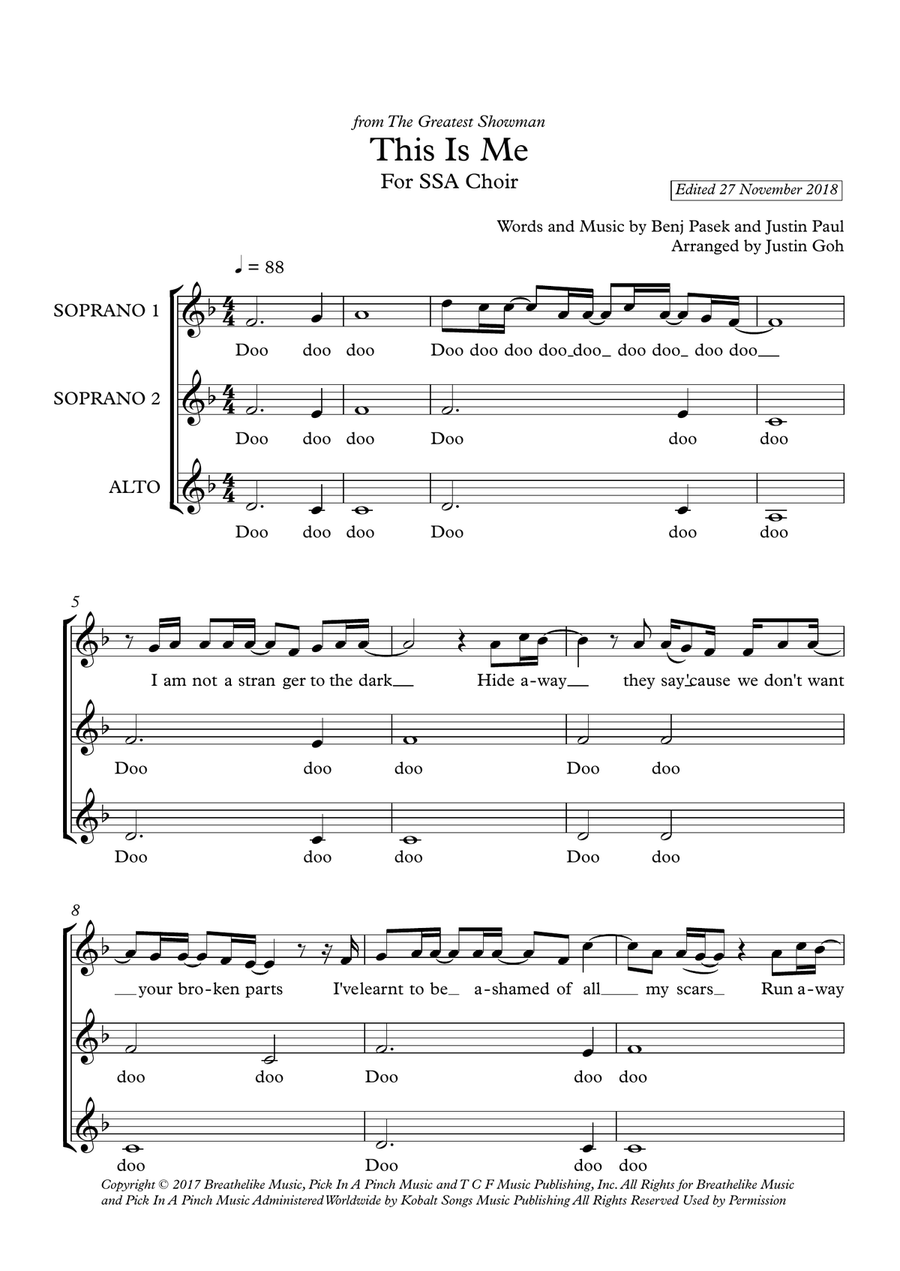 This Is Me This Is Me SSA scores gallery preview page 1