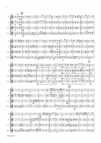 In dulci jubilo - Christmas Song - Jazz Waltz - Flute Quartet