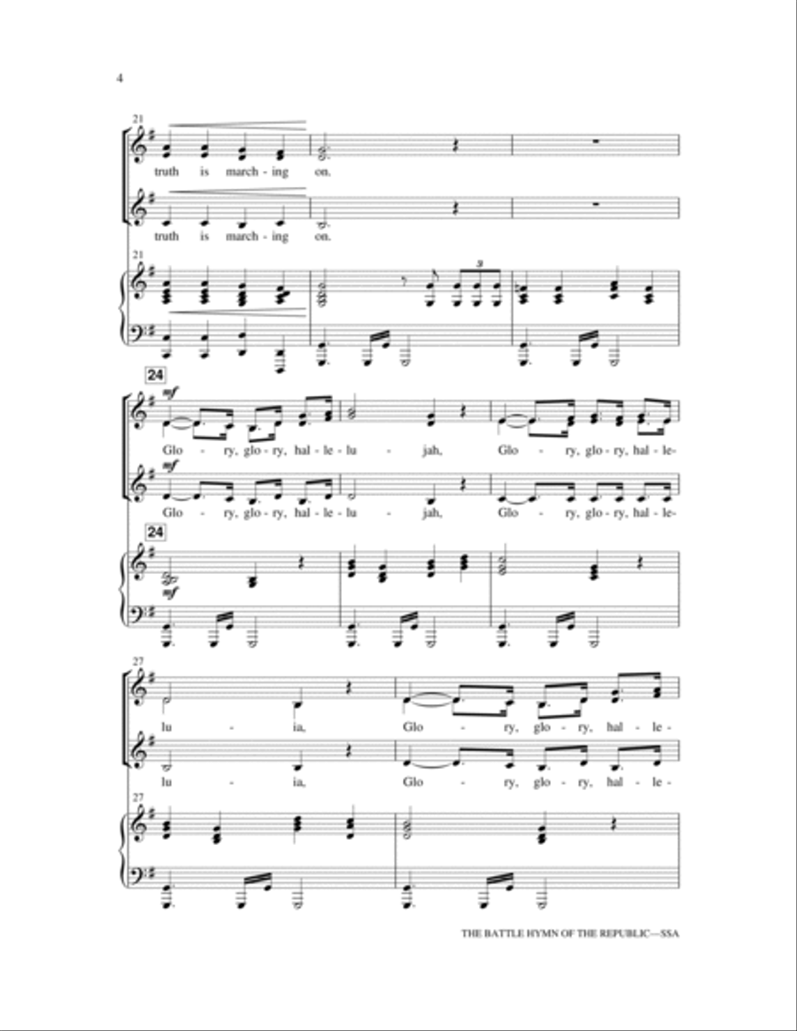 Battle Hymn Of The Republic SSA scores gallery preview page 3