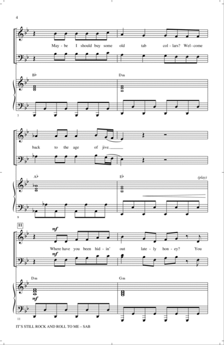 It's Still Rock And Roll To Me 3-Part scores gallery preview page 2