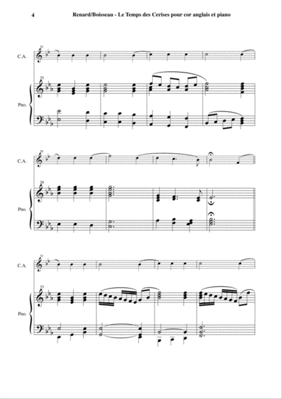 Antoine Renard: Le Temps des Cerises, arranged forenglish horn and piano English Horn scores gallery preview page 4
