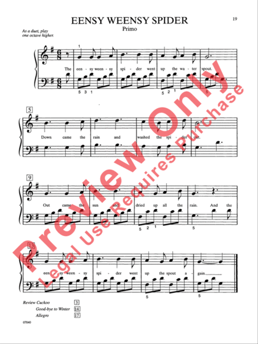 Beginning Folk Favorites, Volume 1 Easy Piano scores gallery preview page 10