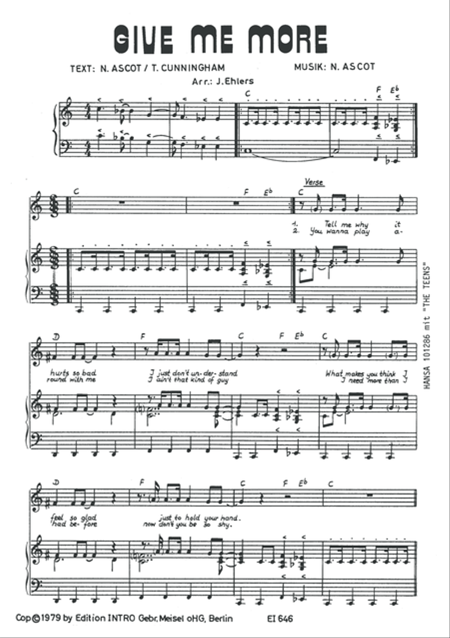 Give Me More Piano, Vocal scores gallery preview page 3