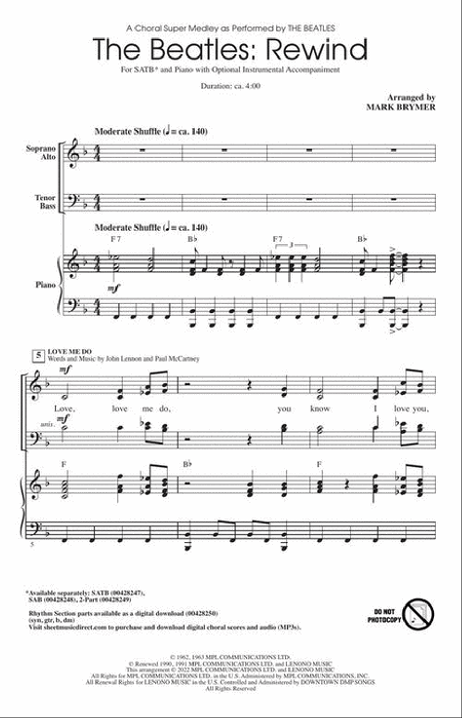 The Beatles: Rewind The Beatles: Rewind 4-Part scores gallery preview page 3