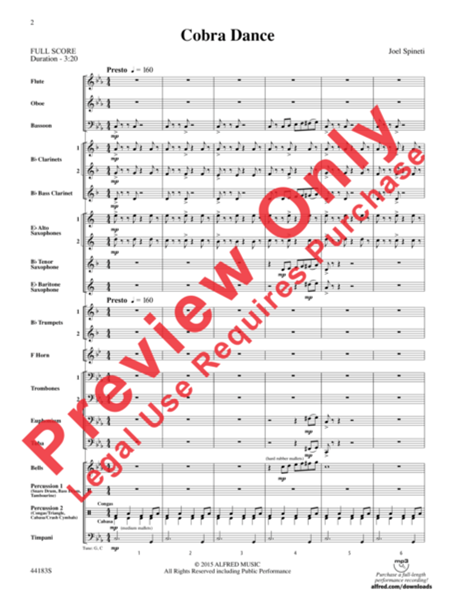 Cobra Dance Concert Band scores gallery preview page 3