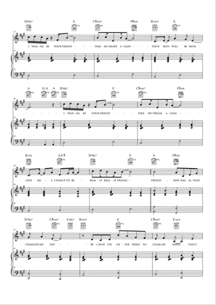 Friend Piano, Vocal, Guitar scores gallery preview page 3