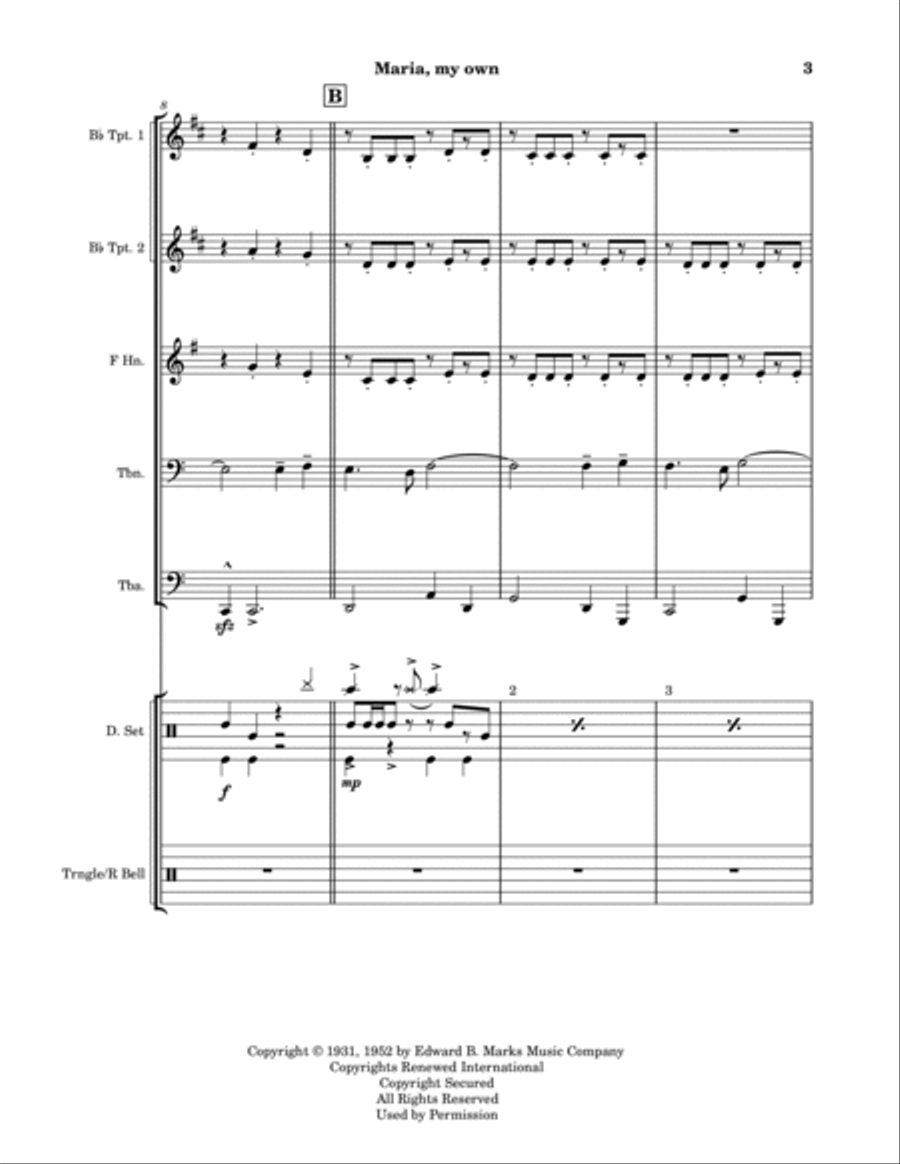 Maria, My Own Brass Quintet scores gallery preview page 3