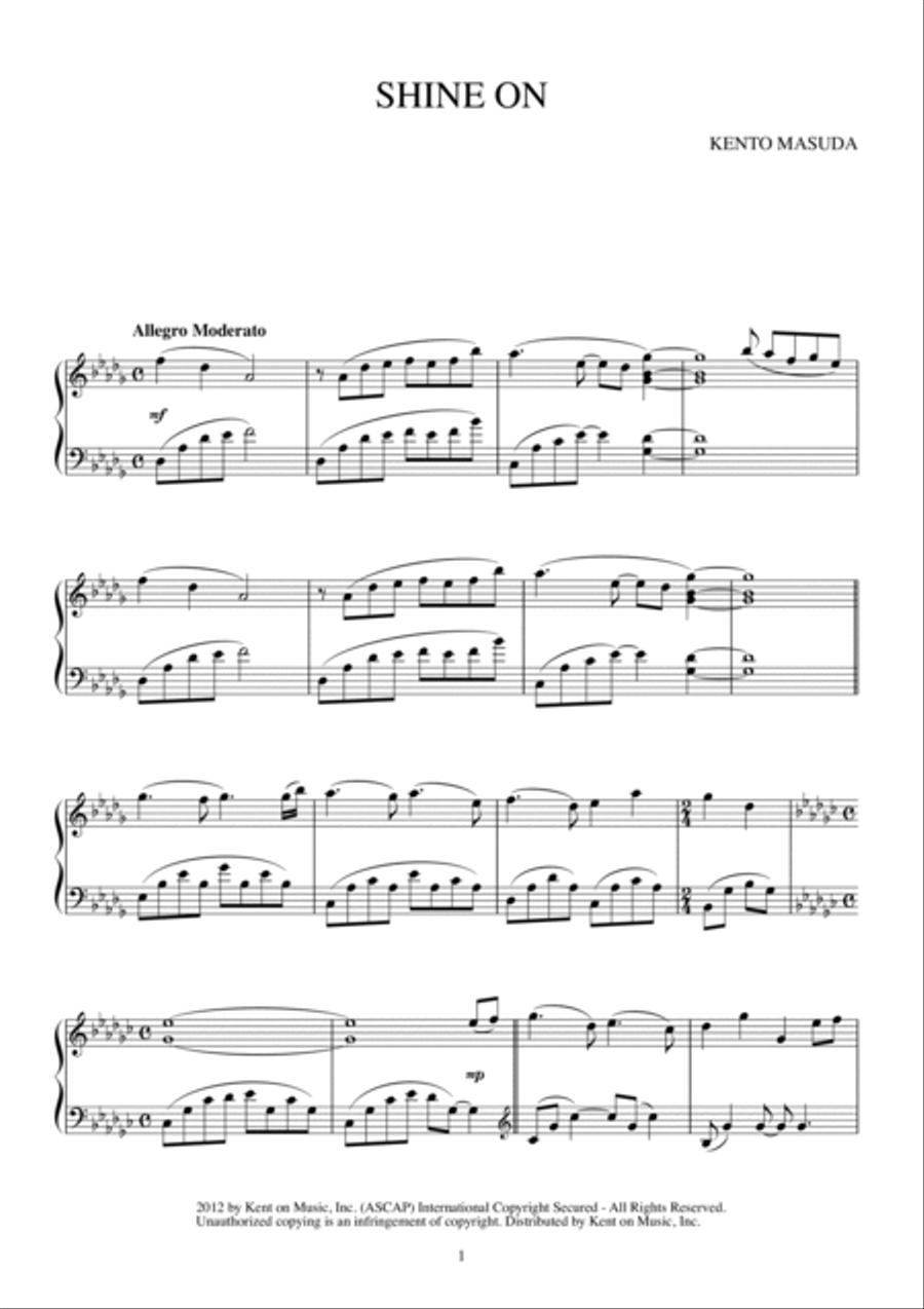 SHINE ON Piano Solo scores gallery preview page 2
