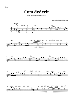 Cum dederit of Vivaldi for Flute and Chords