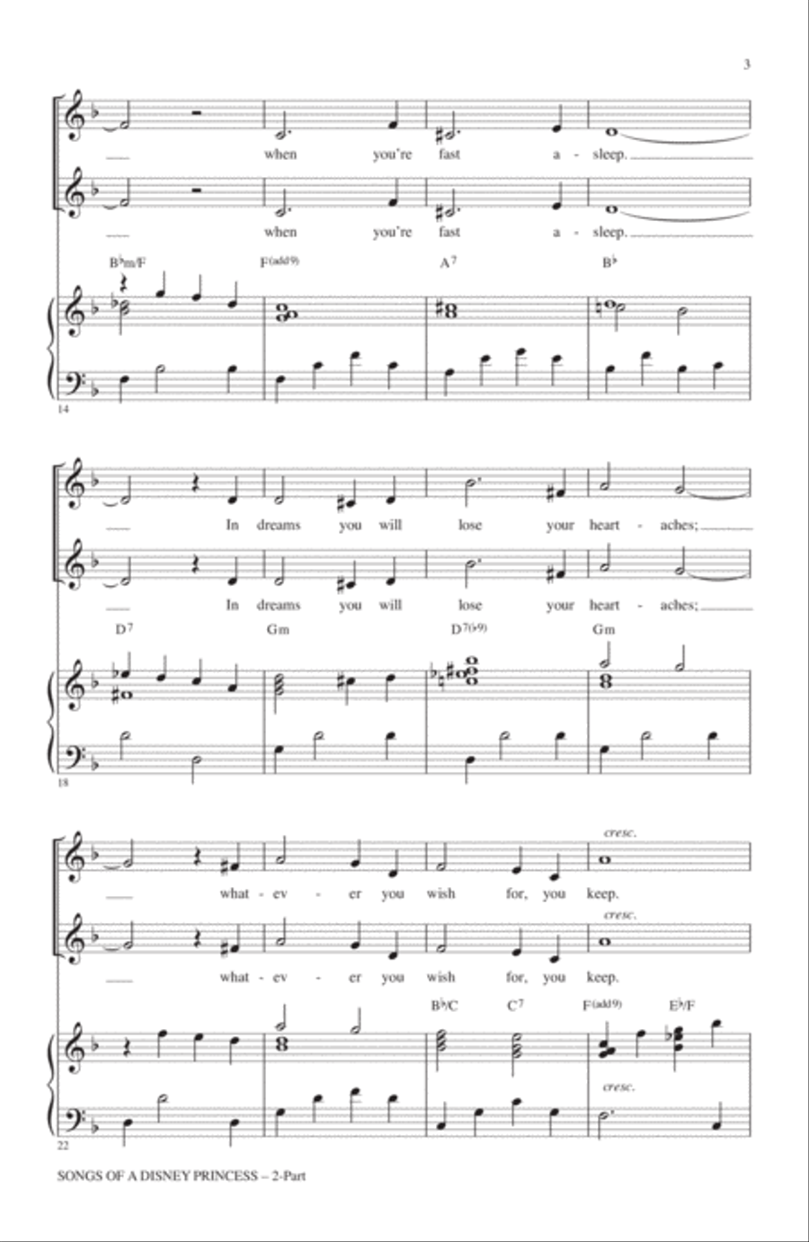 Songs of a Disney Princess (Choral Medley) 2-Part scores gallery preview page 2