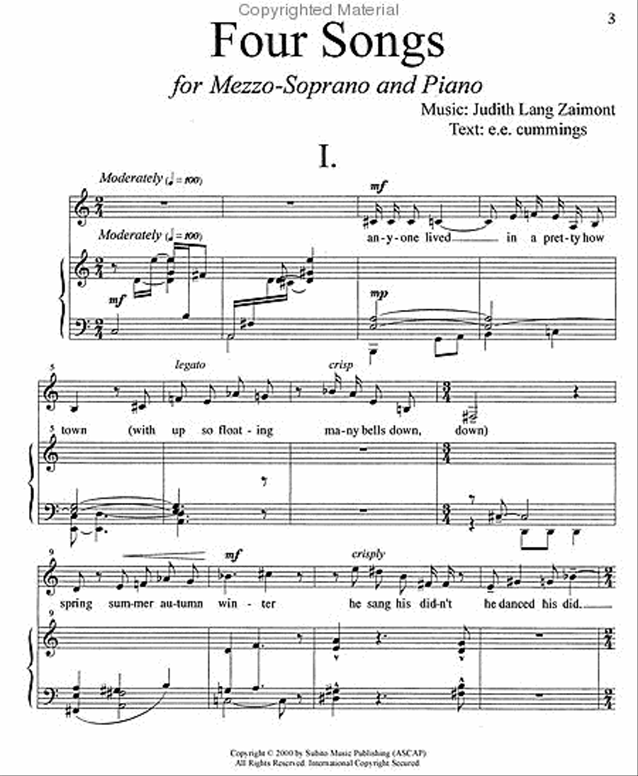 Four Songs (Cummings Songs) Choir scores gallery preview page 2