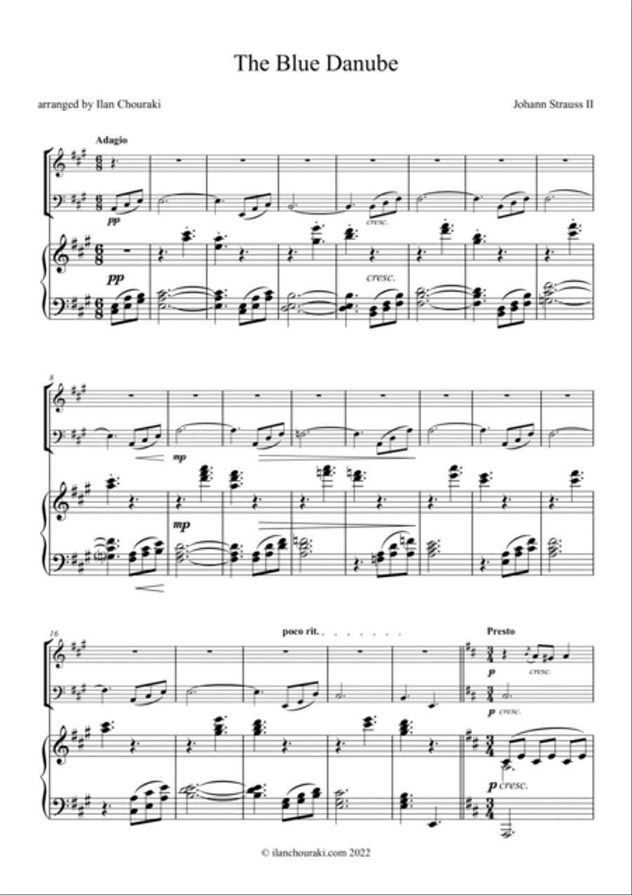 The Blue Danube - Piano Trio Piano Trio scores gallery preview page 2